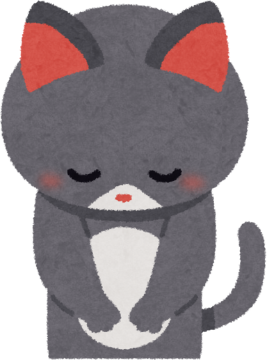 Illustration of a Cat Bowing in Gratitude or Apology