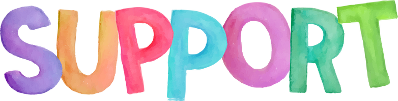 Watercolor word SUPPORT 